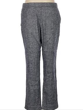 Theory Womens Charcoal Gray Linen-Blend Straight Pants